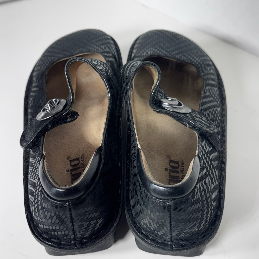 Alegria Paloma Leather Mary Jane Clogs Womens 8/8.5 EU 38 Black Hook and Loop - Picture 5 of 9